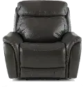 Happy-Happy Gray Leather-Match Power Recliner
