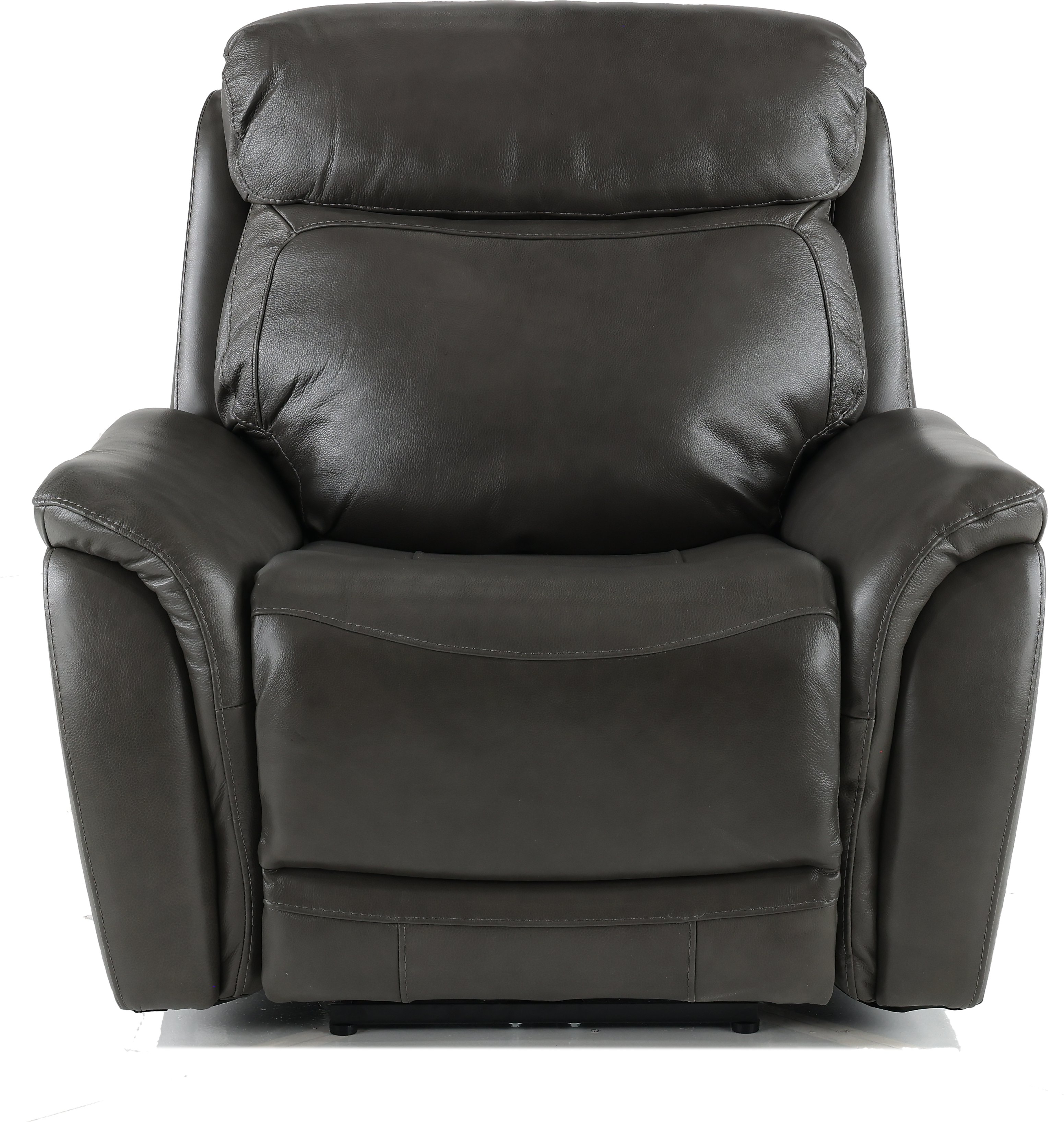 Transitional Gray Leather-Match Power Recliner - Happy Happy-1
