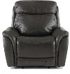 Transitional Gray Leather-Match Power Recliner - Happy Happy