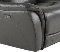 Transitional Gray Leather-Match Power Recliner - Happy Happy-2