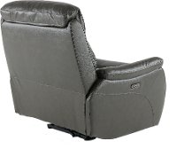 Transitional Gray Leather-Match Power Recliner - Happy Happy-3