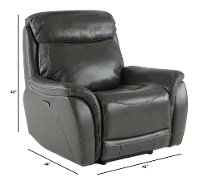 Transitional Gray Leather-Match Power Recliner - Happy Happy-4
