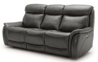 Gray Leather-Match Power Reclining Living Room Set - Happy Happy