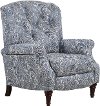 Indigo Blue Push Back High Leg Recliner - Zulu