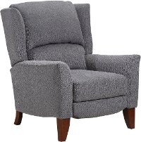 Storm Gray Push Back High Leg Recliner - Lorna