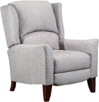 Linen Push Back High Leg Recliner - Lorna