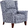 Sapphire Blue High Leg Push Back Recliner - Gillian