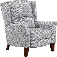 Platinum Gray High Leg Push Back Recliner - Gillian