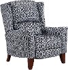 Onyx Black High Leg Push Back Recliner - Gillian