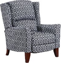 Onyx Black High Leg Push Back Recliner - Gillian