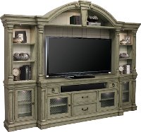 4 Piece Antique Sage Entertainment Center - Lafayette