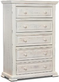Rustic White Chest of Drawers - Marquis