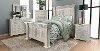 Clearance Rustic White 4 Piece Queen Bedroom Set - Marquis