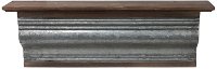 30 Inch Pressed Tin and Wood Wall Shelf