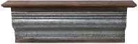 30 Inch Pressed Tin and Wood Wall Shelf