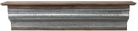 43 Inch Pressed Tin and Wood Wall Shelf