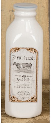 Dolomite Milk Bottle with Farm Fresh Cow Decal