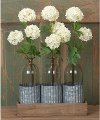Clearance 3 Glass Bottles in Ruffle Tin Holder with Wooden Tray
