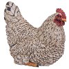 Antique Black and White Polystone Sitting Hen