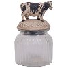 Glass Jar with Polystone Cow on Lid