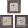 Assorted Wood and Metal Bird Framed Wall Art