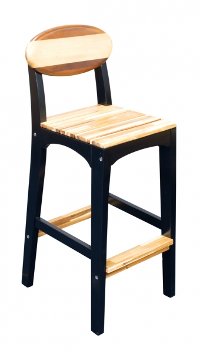 Natural Acadia and Black Patio Bar Stool - Woody-2