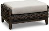 Wicker Patio Ottoman with Sunbrella Cushion - Nevis