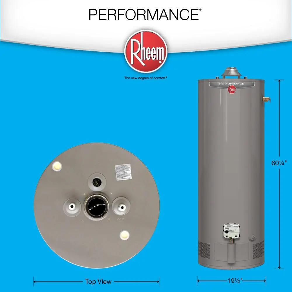 PROG40-38U RH62 EC1 Rheem Ultra Low NOx 40 Gallon Natural Gas Water Heater with 6 Year Limited Warranty-2