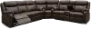 Clearance Domino Brown Dual Reclining Sectional
