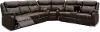 Clearance Domino Brown Dual Reclining Sectional