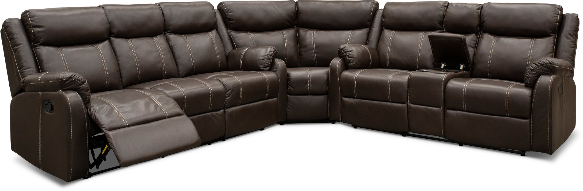 Domino Chocolate Brown Dual Reclining Sectional Sofa-1