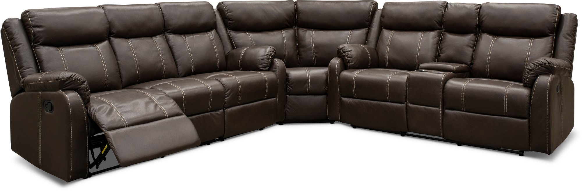 Domino Chocolate Brown Dual Reclining Sectional Sofa-4