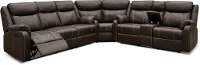 Valor Chocolate Brown Dual Reclining Sectional Sofa - Domino