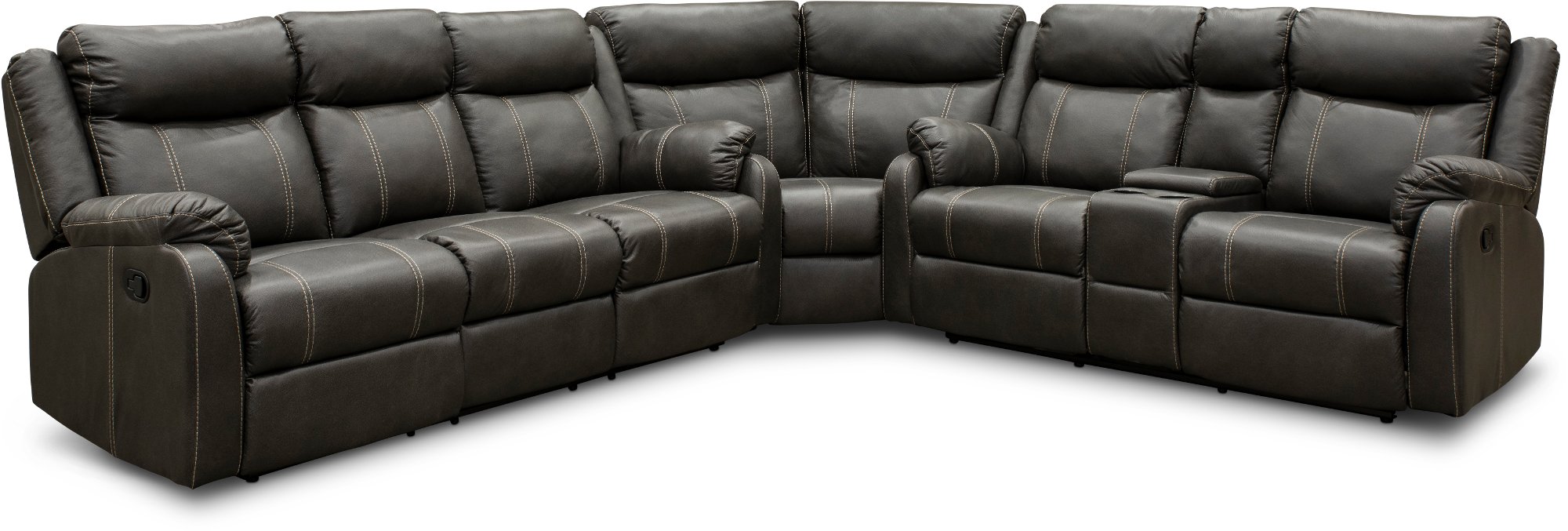 Domino Carbon Gray Dual Reclining Sectional Sofa-1
