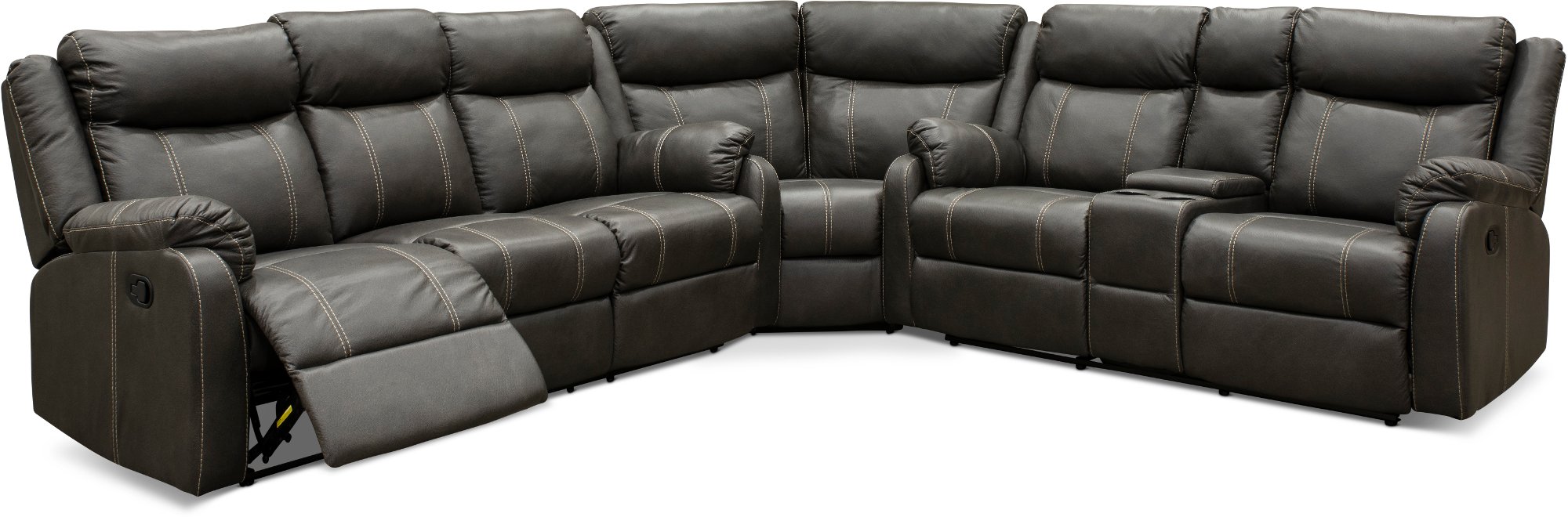 Domino Carbon Gray Dual Reclining Sectional Sofa-4