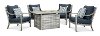 Driftwood Gray 5 Piece Patio Fire Pit Set - Rockport