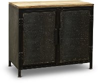 Black Hammered Metal Accent Cabinet - Hammered Metal