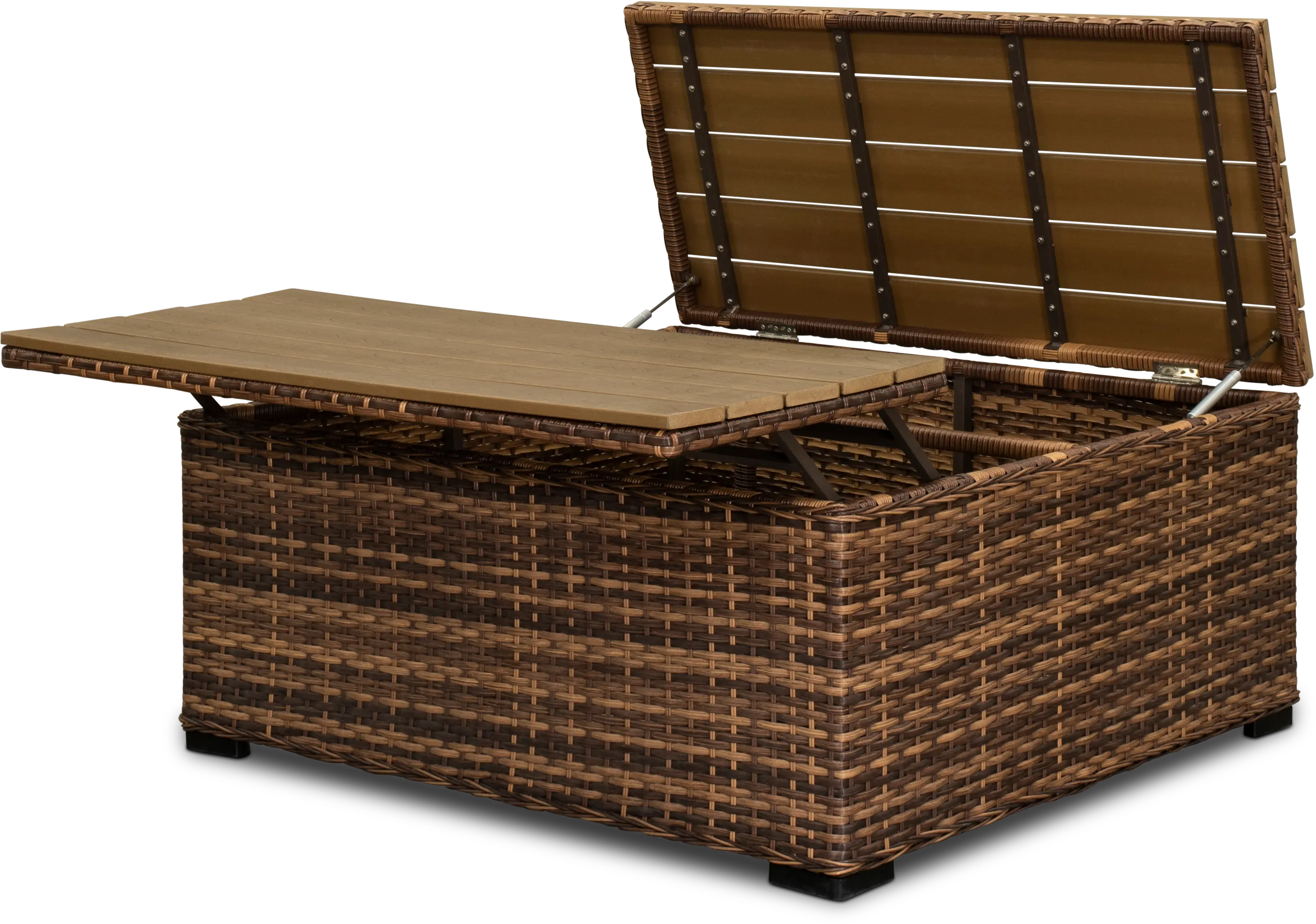 Wicker Patio Cocktail Table with Storage - Tortola-1