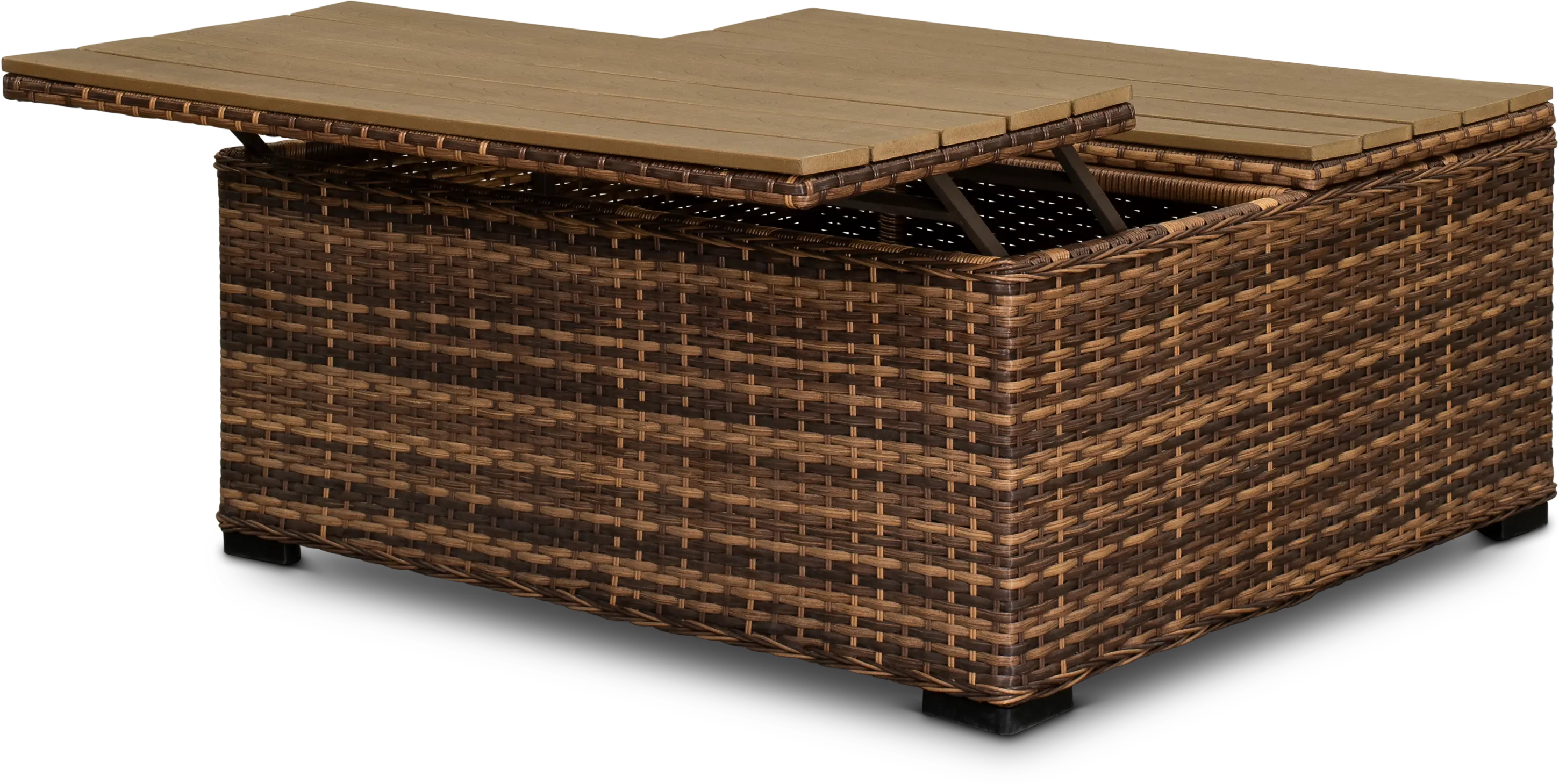 Wicker Patio Cocktail Table with Storage - Tortola-2