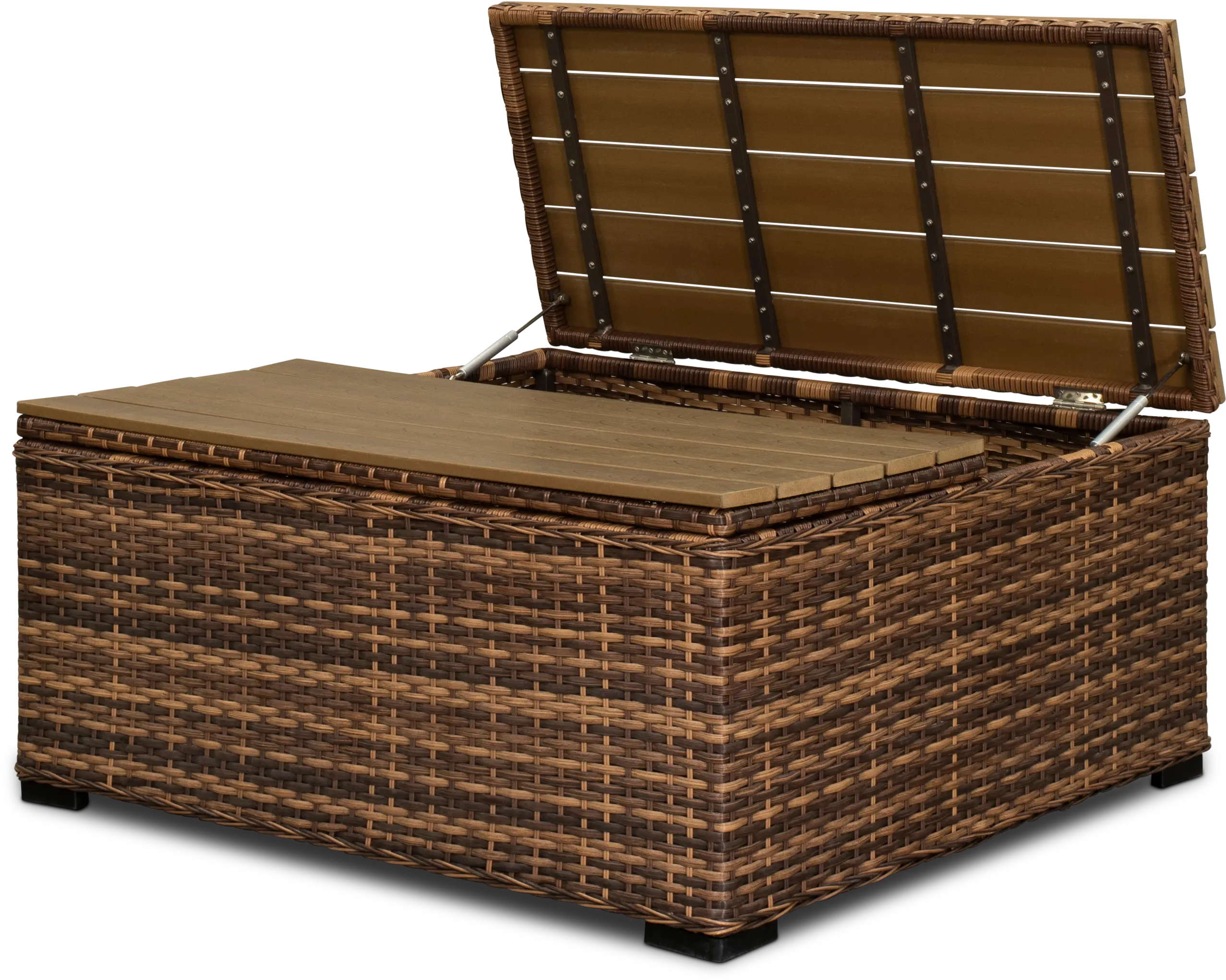 Wicker Patio Cocktail Table with Storage - Tortola-3