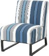 16C117A-M/BLUE/ACCCH Blue, Gray, and White Striped Patio Accent Chair - Southport