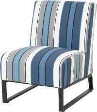 16C117A-M/BLUE/ACCCH Blue, Gray, and White Striped Patio Accent Chair - Southport