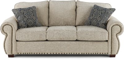 Casual Traditional Canvas Tan Sofa - Southport