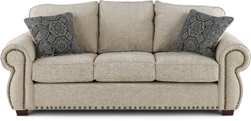 Casual Traditional Canvas Tan Sofa Southport