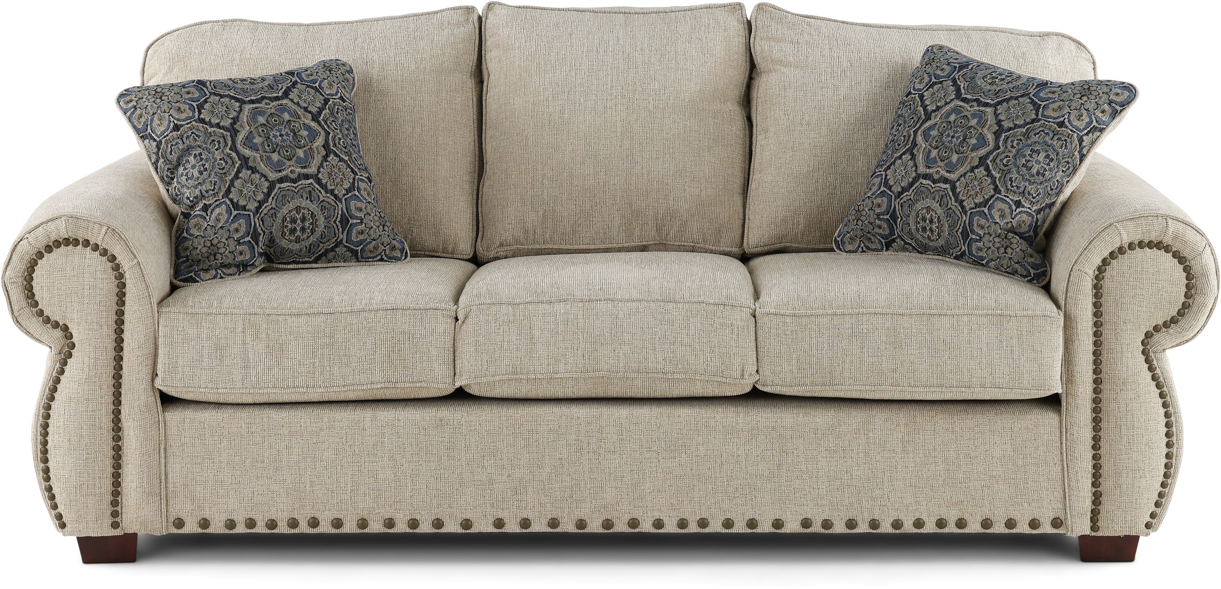 Southport Casual Traditional Canvas Tan Sofa-1