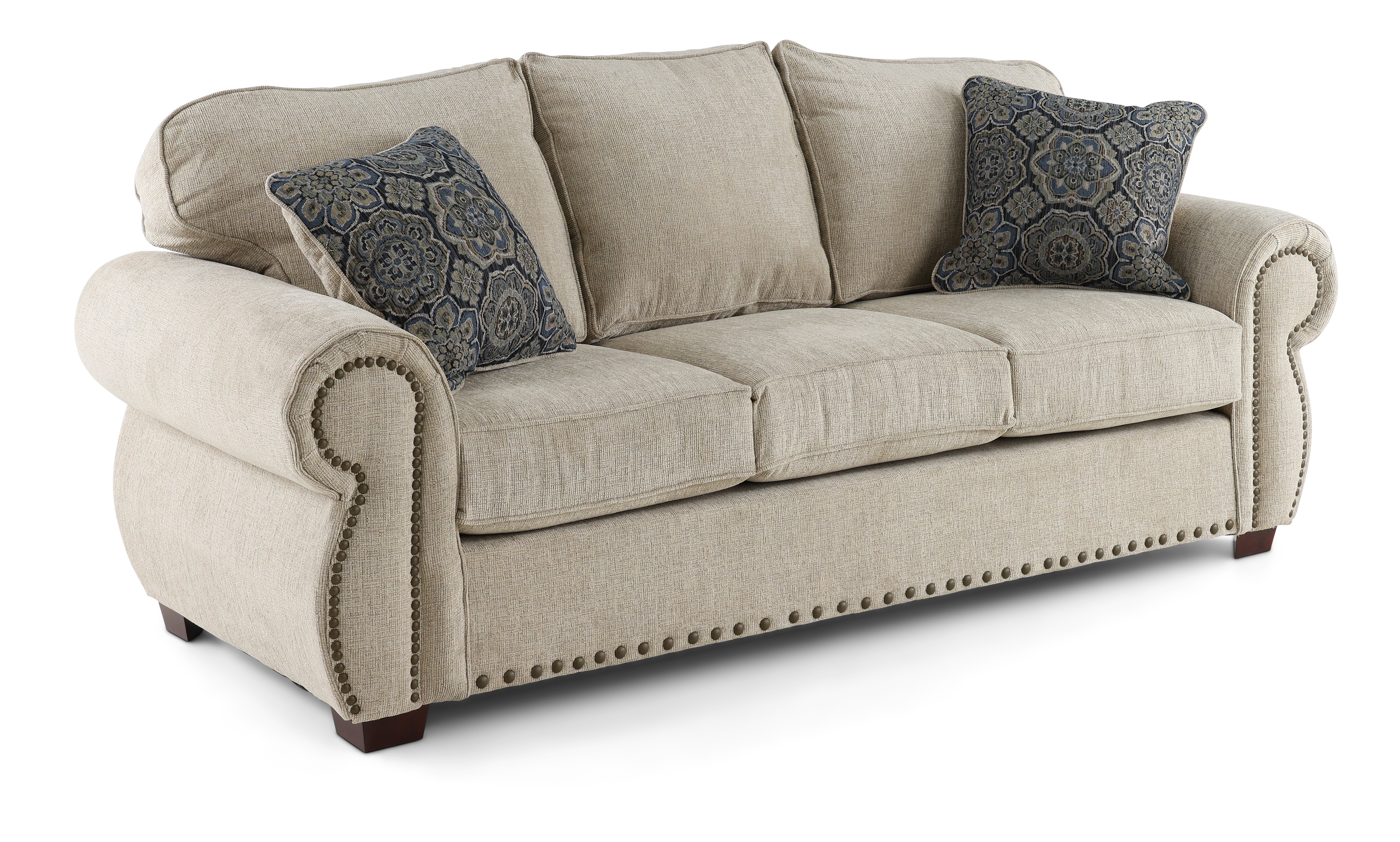 Southport Casual Traditional Canvas Tan Sofa-2