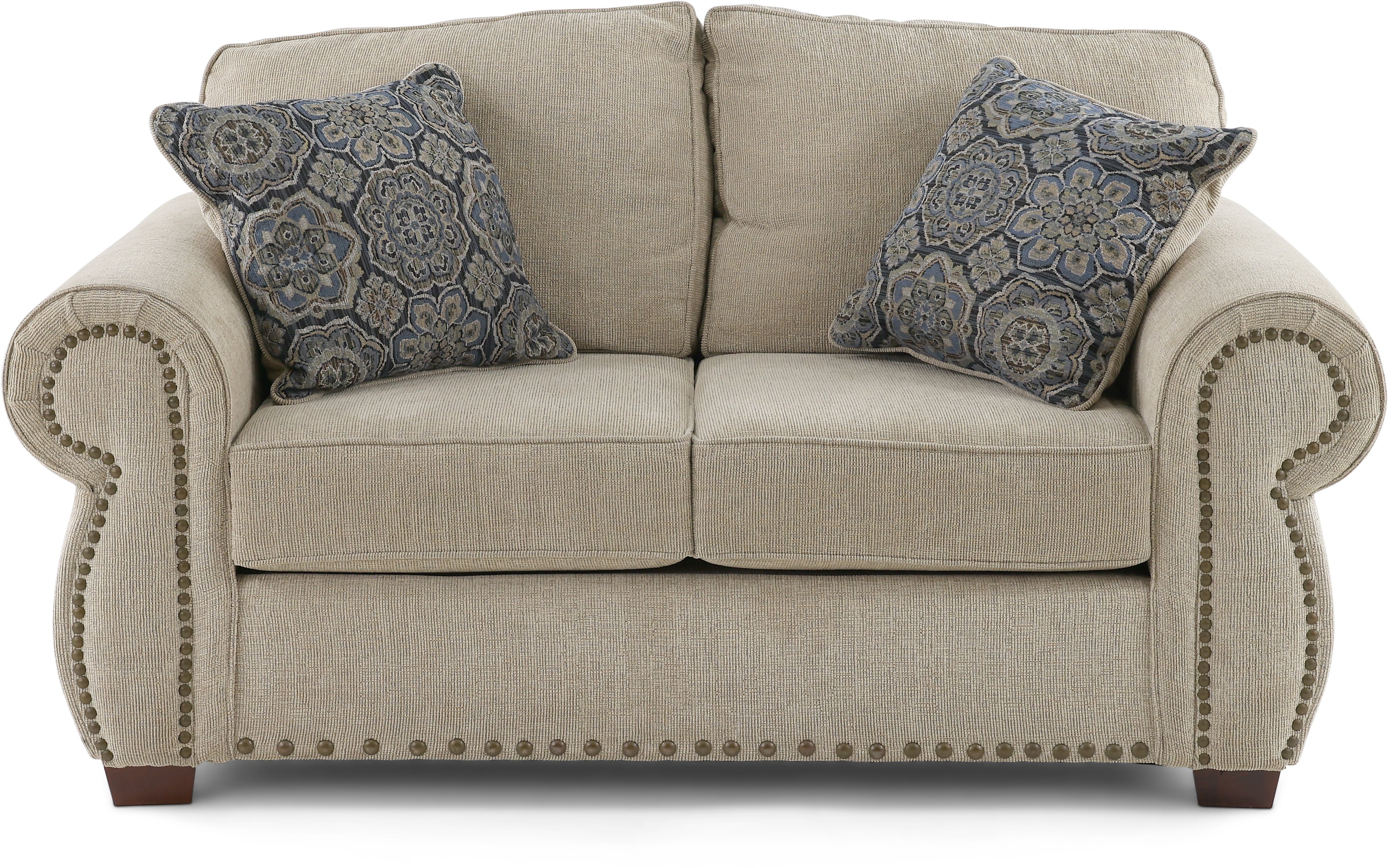 Southport Casual Traditional Canvas Tan Loveseat-1