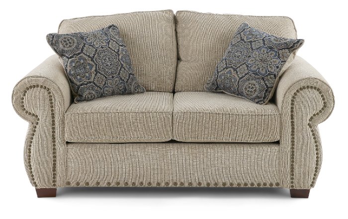 Southport Casual Traditional Canvas Tan Loveseat