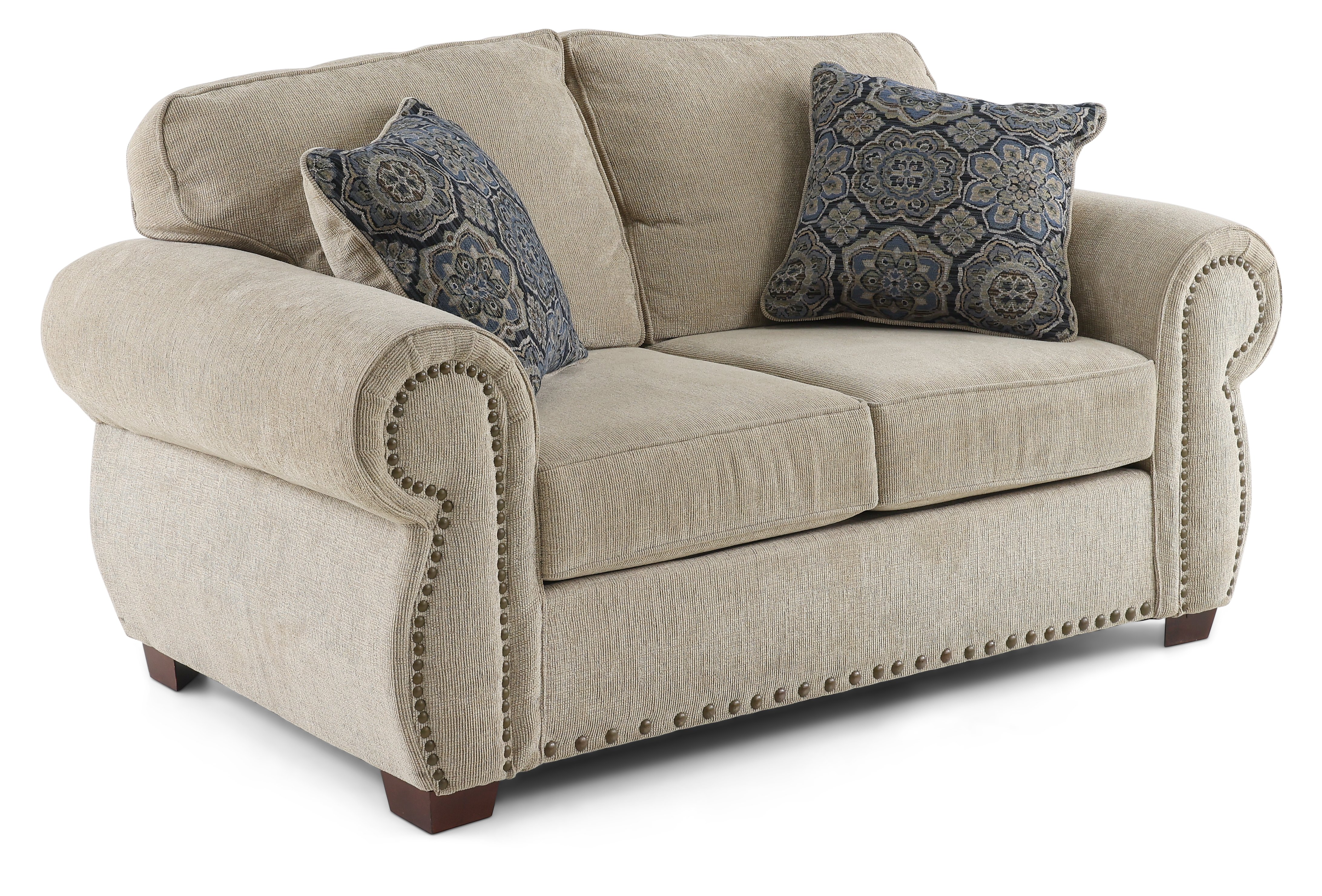 Southport Casual Traditional Canvas Tan Loveseat-2