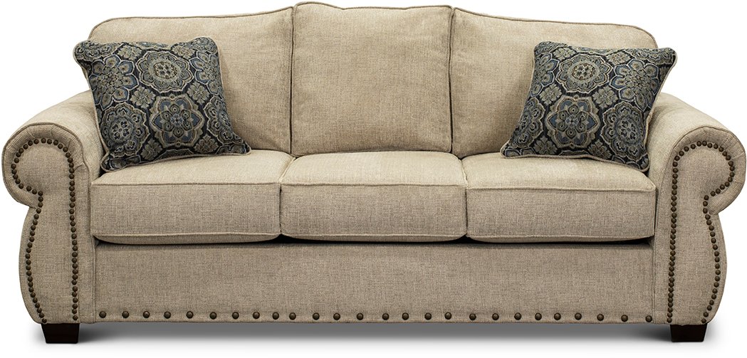 Southport Casual Traditional Canvas Tan Sofa Bed-1